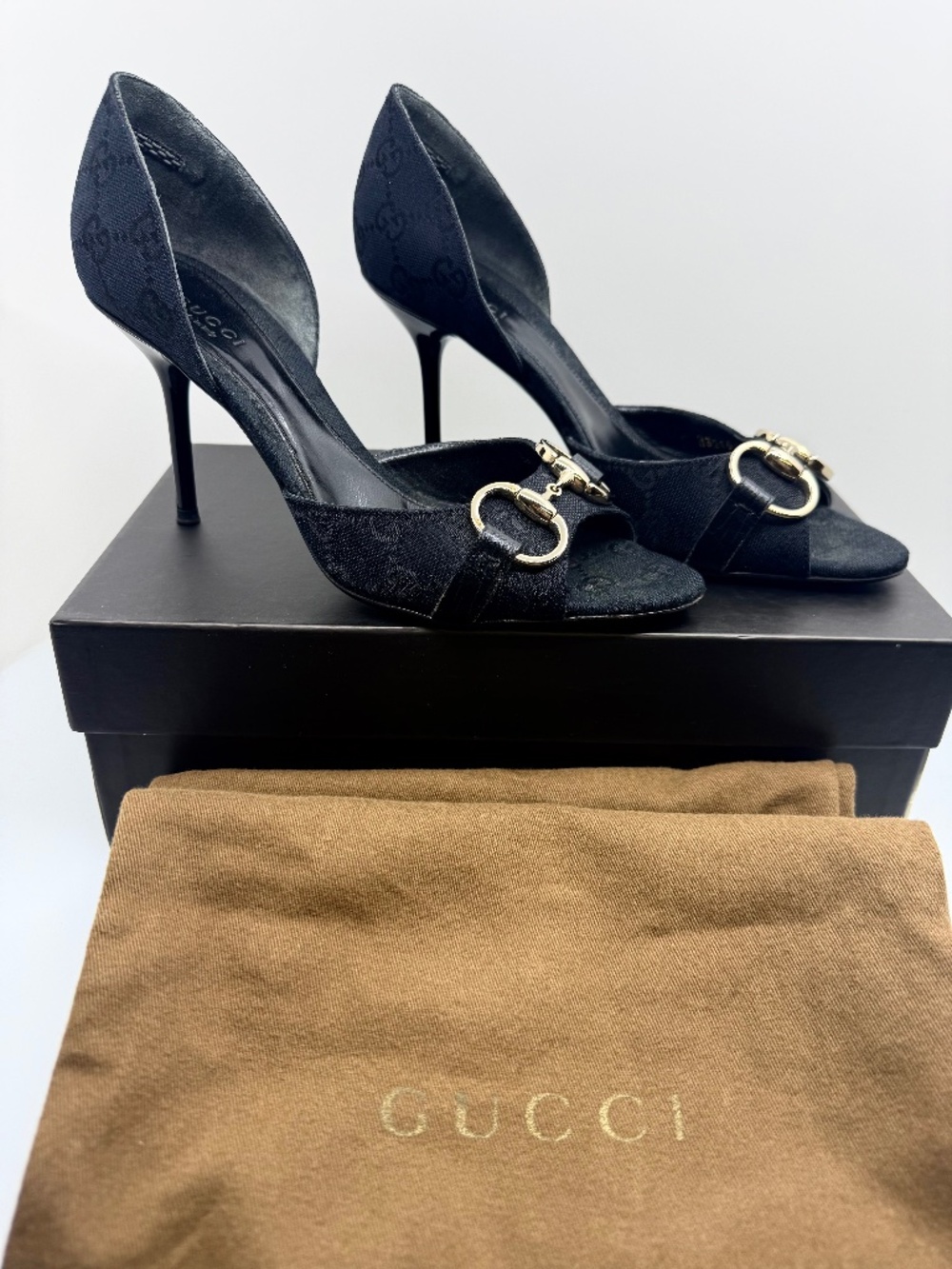 Gucci GG Canvas Canvas D'Orsay Pumps Size 36.5